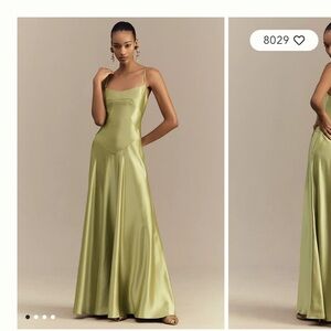 Mare Mare Satin Corset Maxi Dress - Green Small NWT